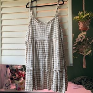 Forever21+ Tan and White Mini Dress